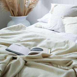 Ivory Wool Blanket from Sienna Living - Soft, High-Quality Bedding for All Seasons